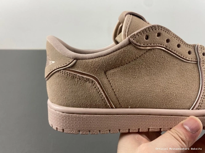 Official Maikesneakers Beige Particle Jordan AO1935-204 Low Retro 1 NS 0731